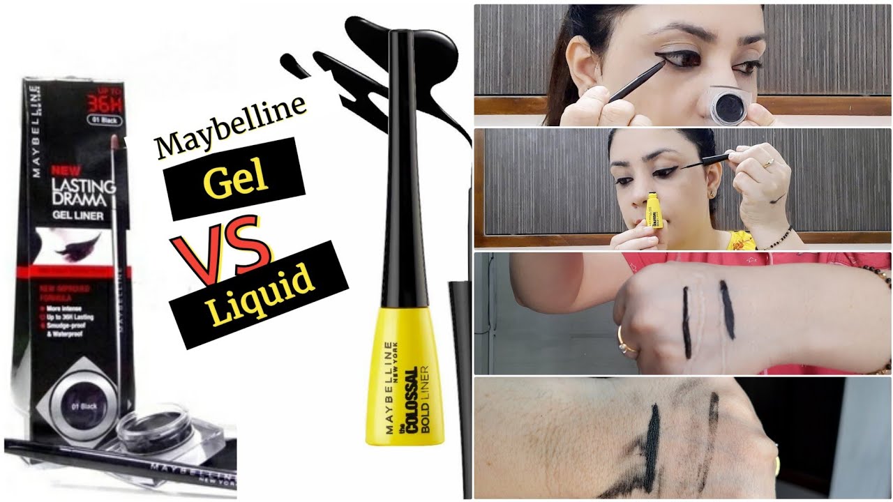 Maybelline Gel Eyeliner Vs Maybelline Liquid Eyeliner | #MaybellineEyeliner #geleyeliner