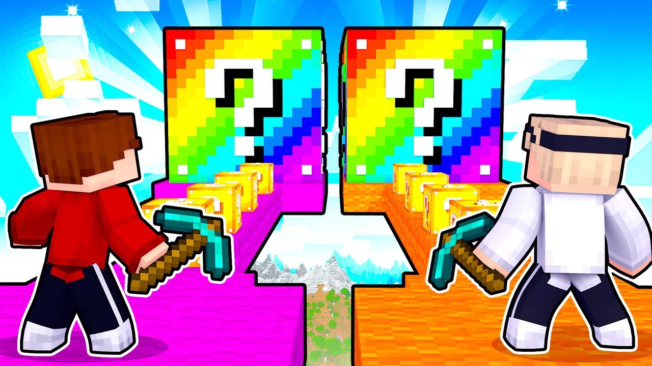 MINECRAFT REGENBOGEN LUCKY BLOCK RENNEN!