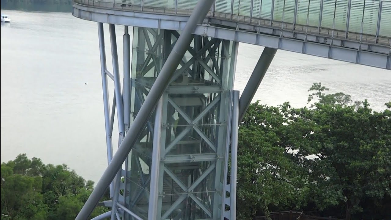 Kone ecodisc glass elevator @observation platform of Tsengwen reservoir,Taiwan