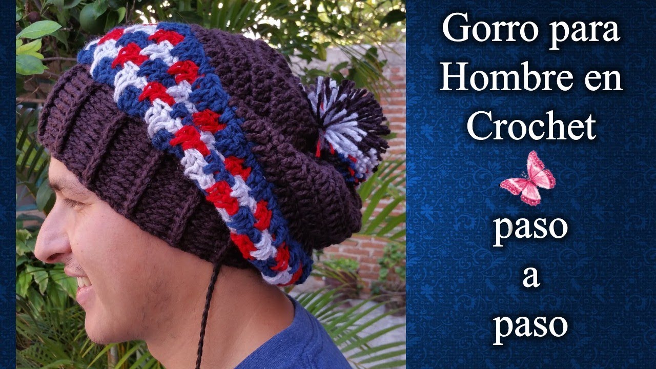 GORRO BEANIE en crochet PARA HOMBRE