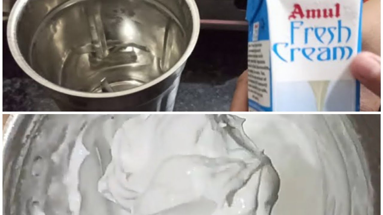 HOW TO MAKE WHIPPING CREAM FROM AMUL FRESH CREAM IN MIXER JAR | #sisvsbrochamps |