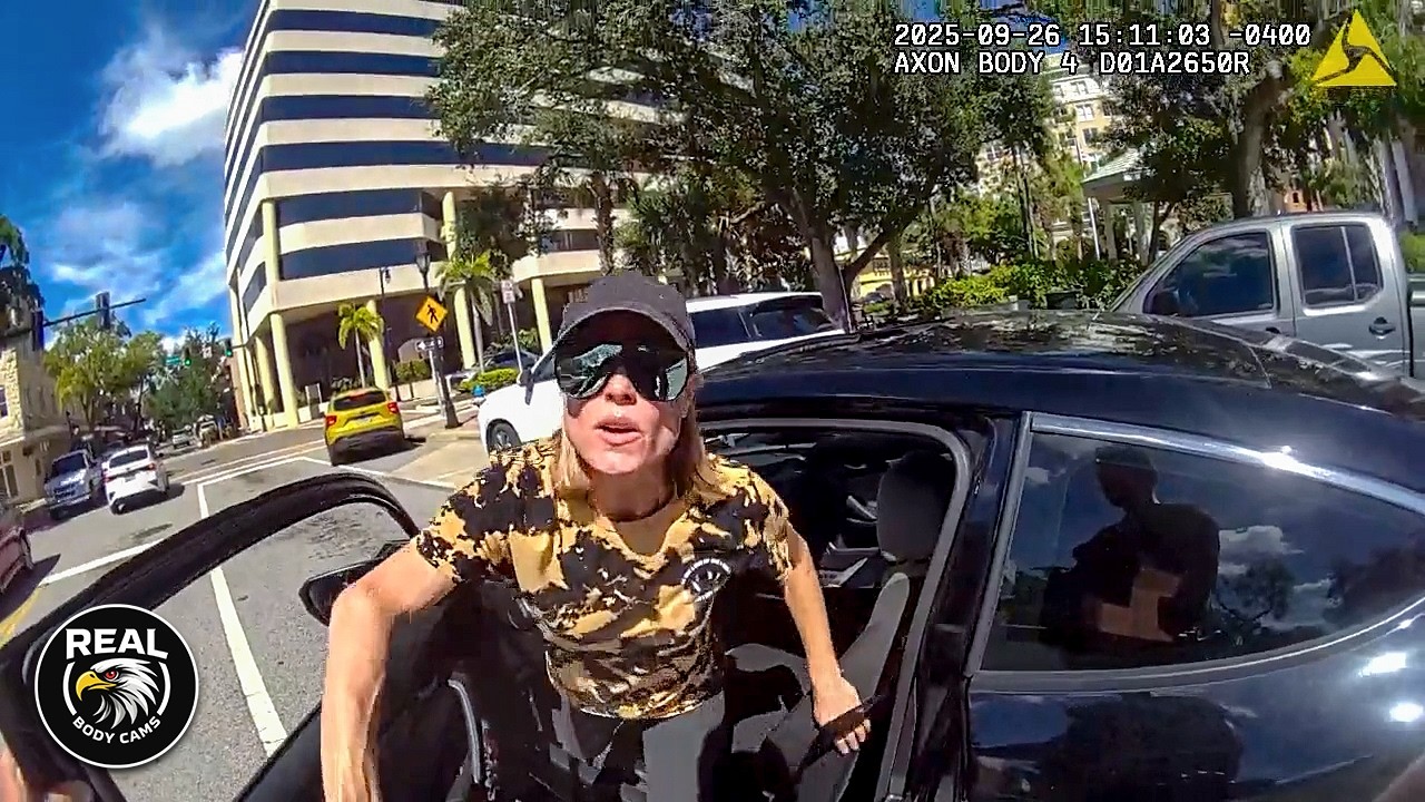 Woman Rear-Ends Car Right Next to a Cop & LOSES IT
