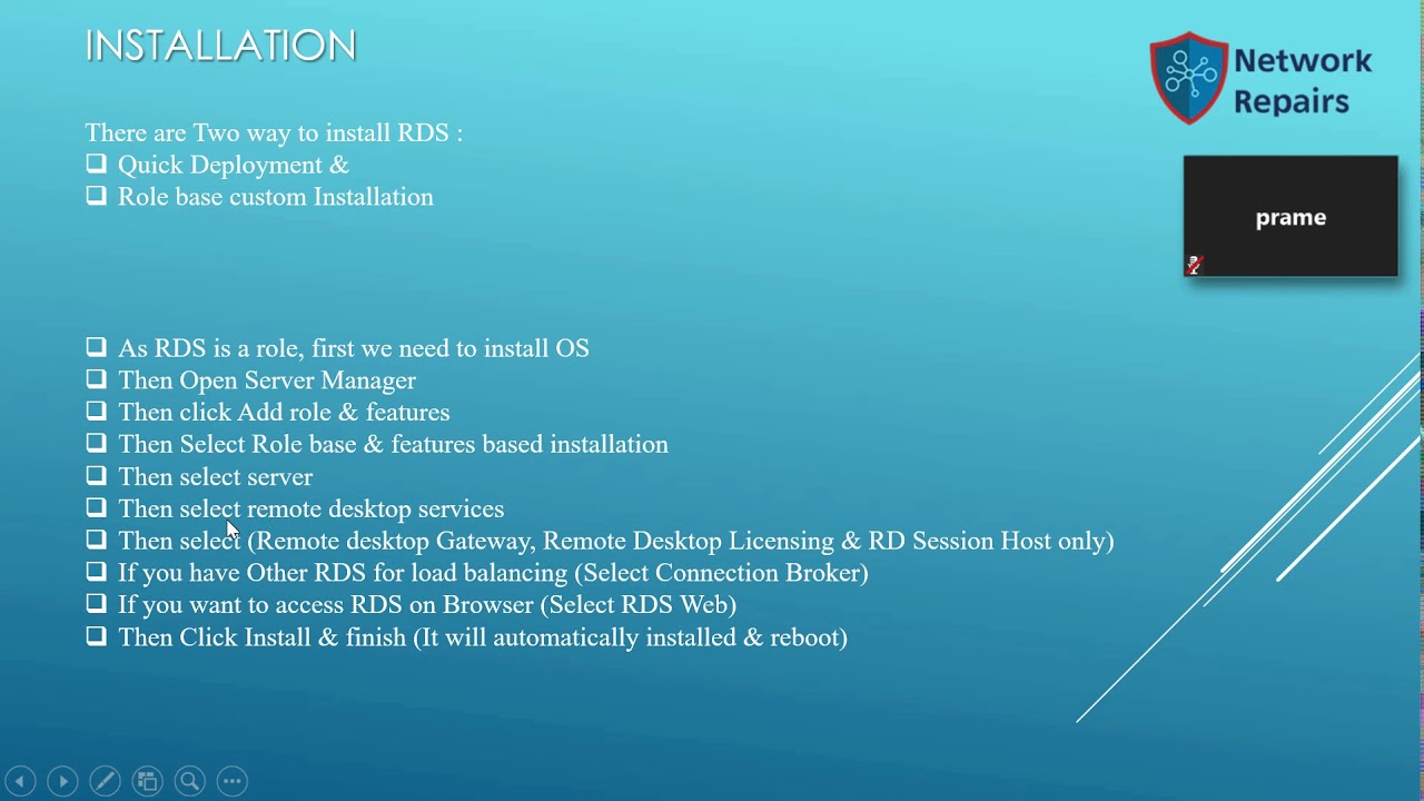 Terminal Server installation & configuration