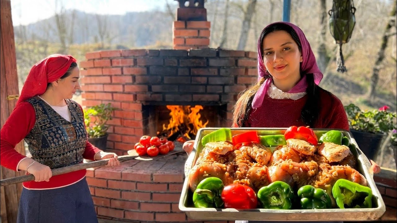 The best recipe for whole chicken in the oven with potato salad