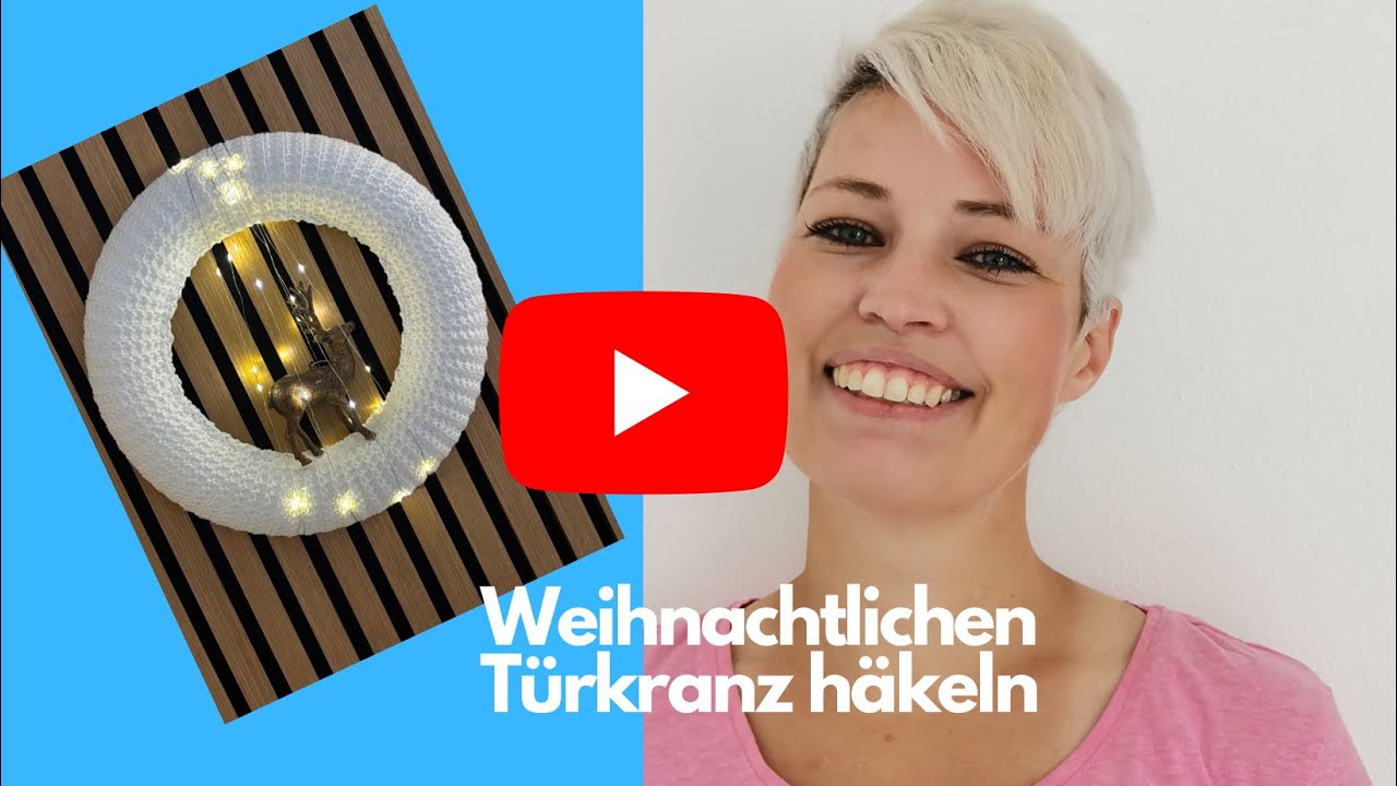 Anleitung Häkelkranz, Türkranz gehäkelt 