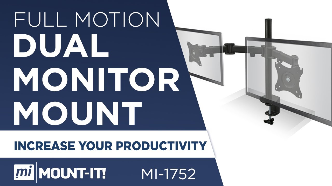 Dual Monitor Mount Stand 2 LED LCD Screens up to 27inch (MI-1752)