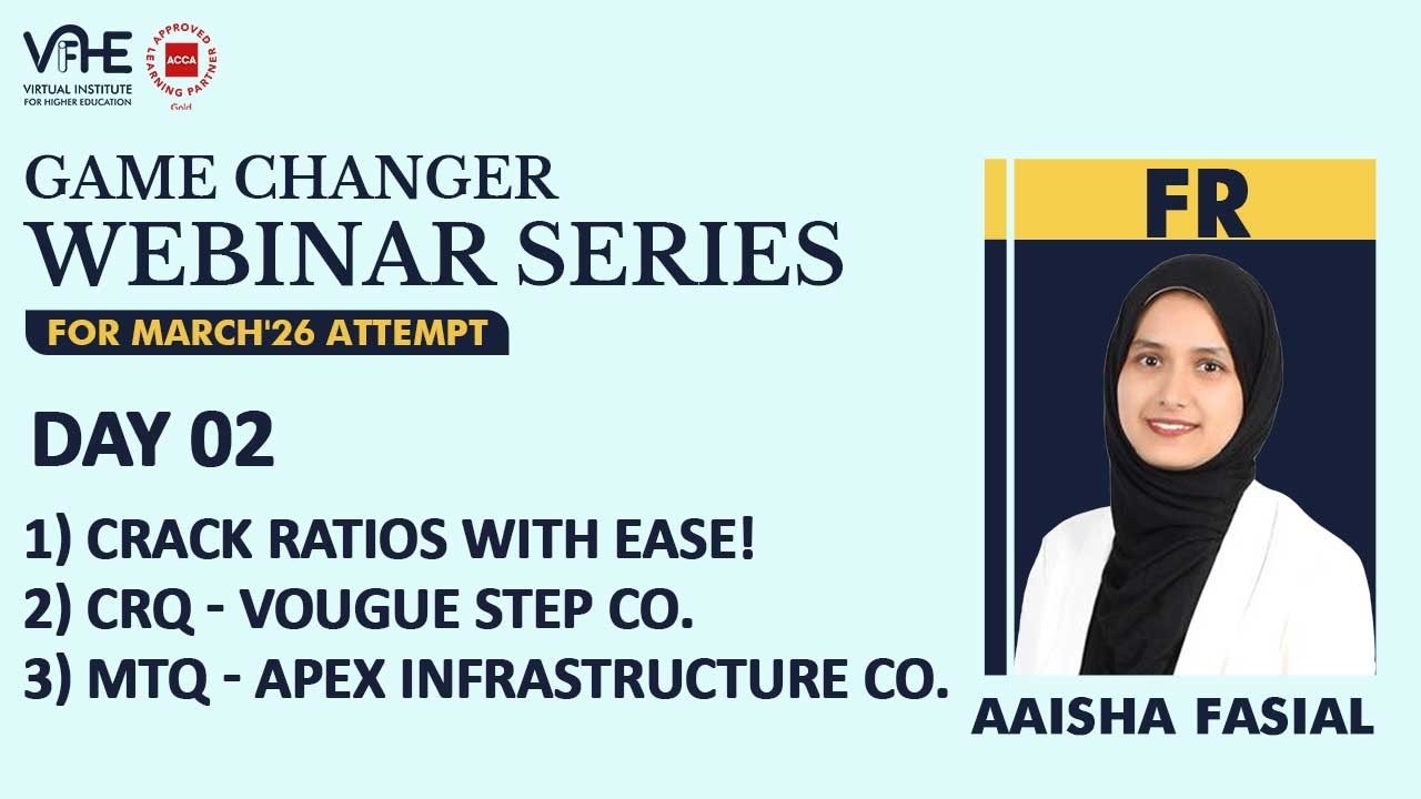 ACCA FR E | Day 2 | Ratio Analysis, Vougue Step Co CRQ and Apex Infrastructure Co MTQ | March'26 Web