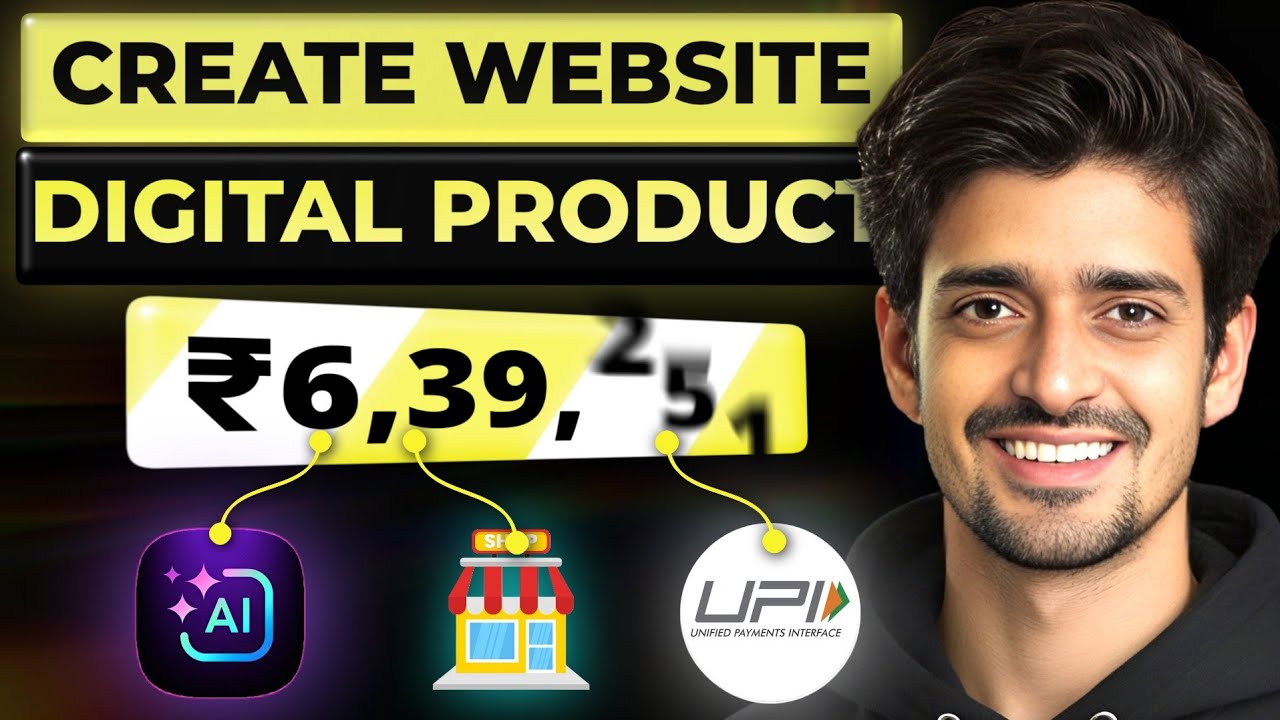 Create Digital Product Selling website | Razorpay UPI Setup | No Coding | using mobile in minutes
