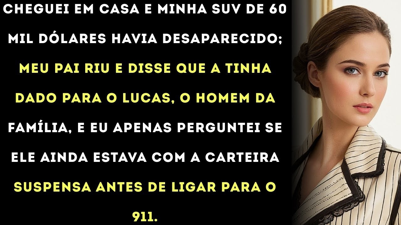Papai disse O Lucas merece a sua SUV” eu respondi  “Ele ainda está com a carteira suspensa ” E en