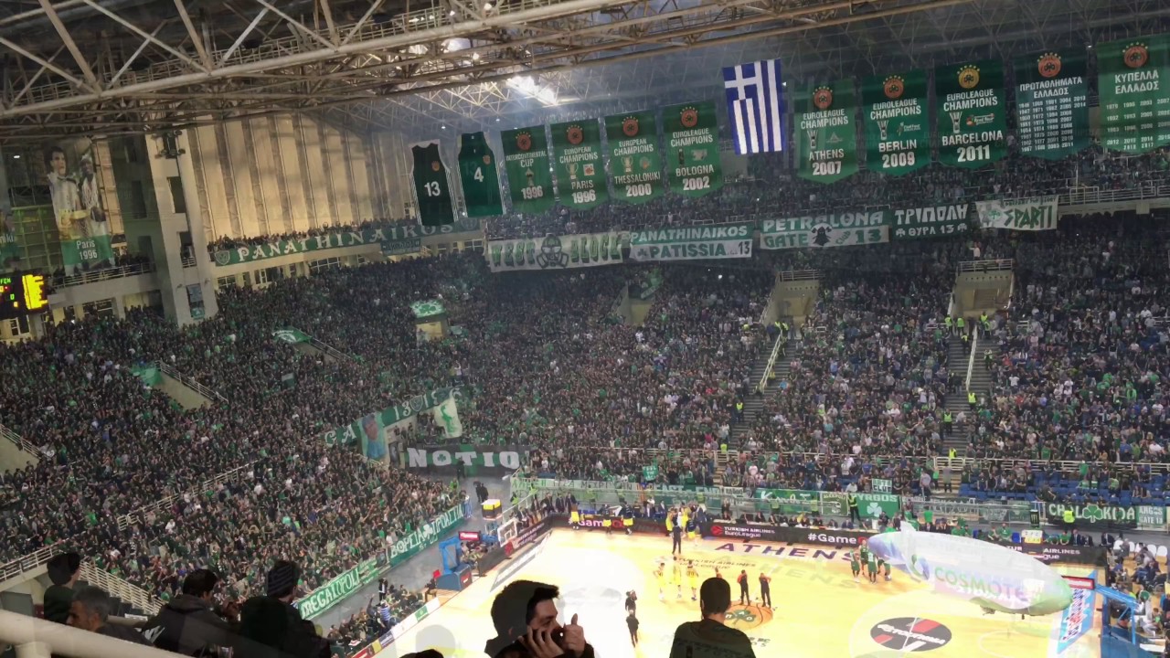 Panathinaikos fans at OAKA against Fenerbahce 2017 4K