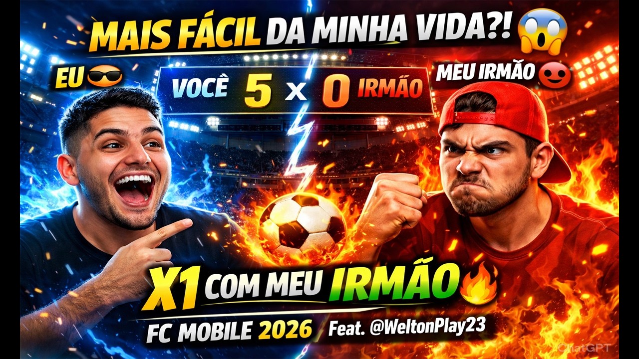 A PARTIDA MAS FÁCIL DA MINHA VIDA... FUI X1 COM MEU IRMÃO FEAT.@WeltonPlay23  | FC MOBILE 2026