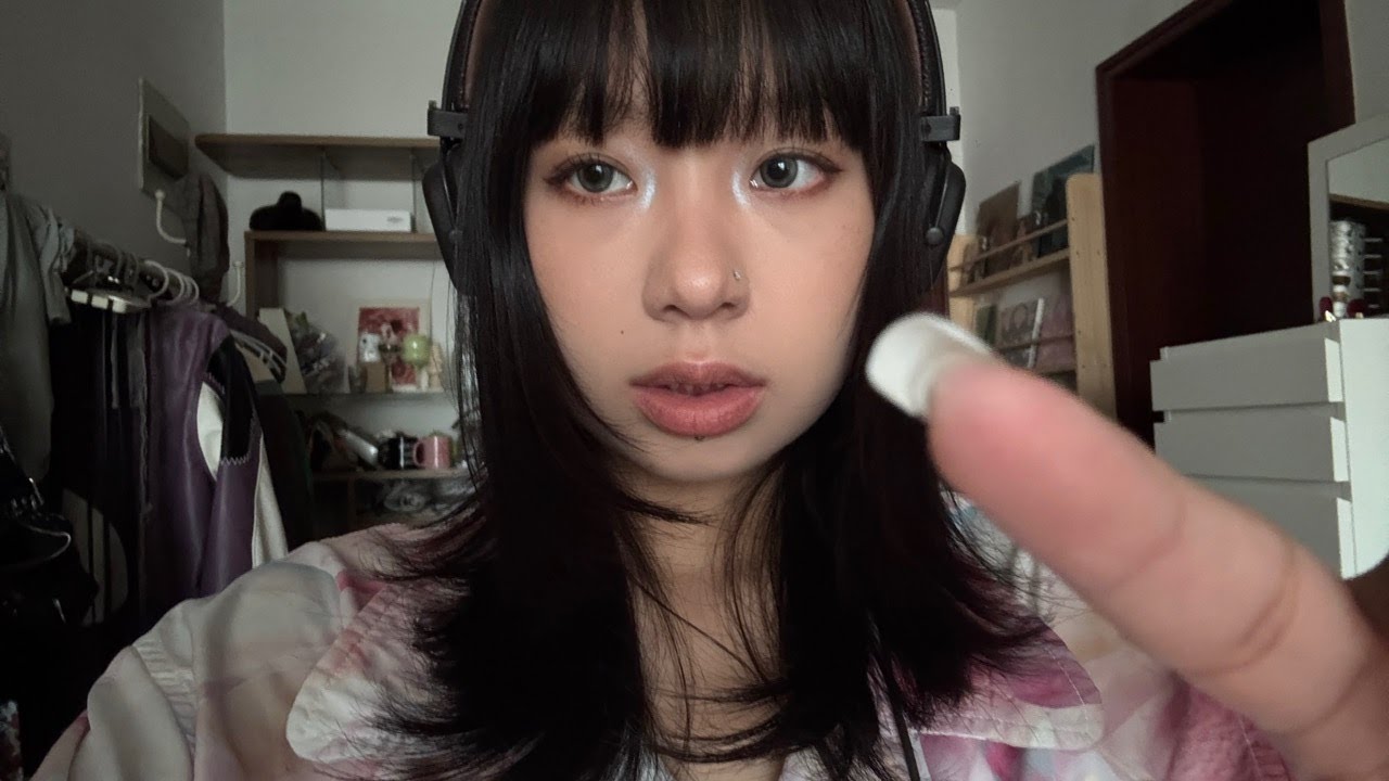 ASMR Repeating Trigger Words with Mouth Sounds, Visuals, Hand Movement, Tracing, Brushing