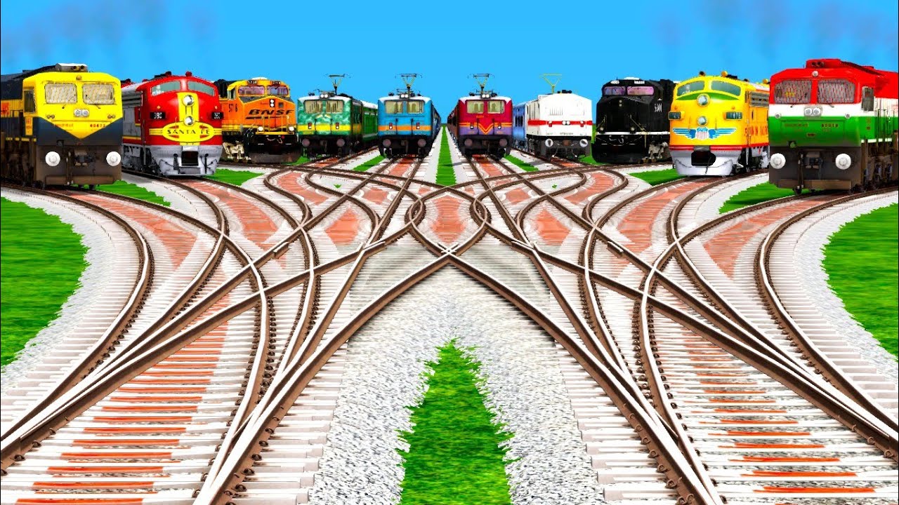 10 "INDIAN TRAINS CROSSING AT BUMPY BRANCHED GRANDIENT RAILROAD TRACKS ll Norfolk southen 2026-27