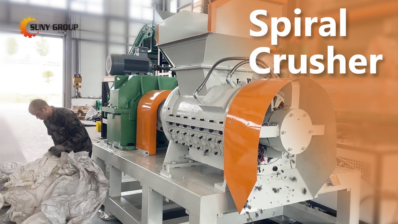 Spiral Crusher Shredding Clothes & Jumbo Bags | Soft Waste Recycling Machine