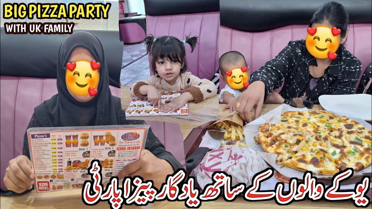 Big Pizza Party with UK Family 🇬🇧🍕||UK Walo Ka Saath Yaadgar Pizza 🥳 🎉 