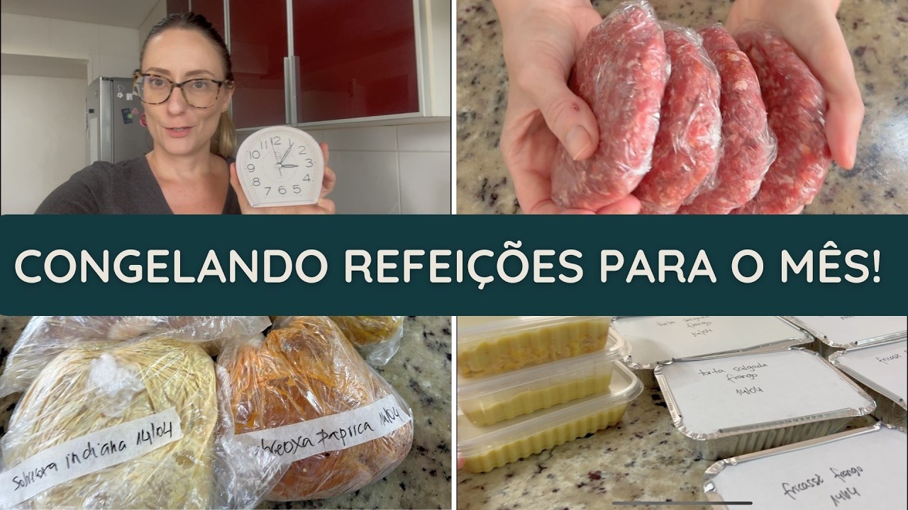 MEU ESTOQUE DE COMIDA CASEIRA | O que fiz para congelar esse mês | Congelador prático