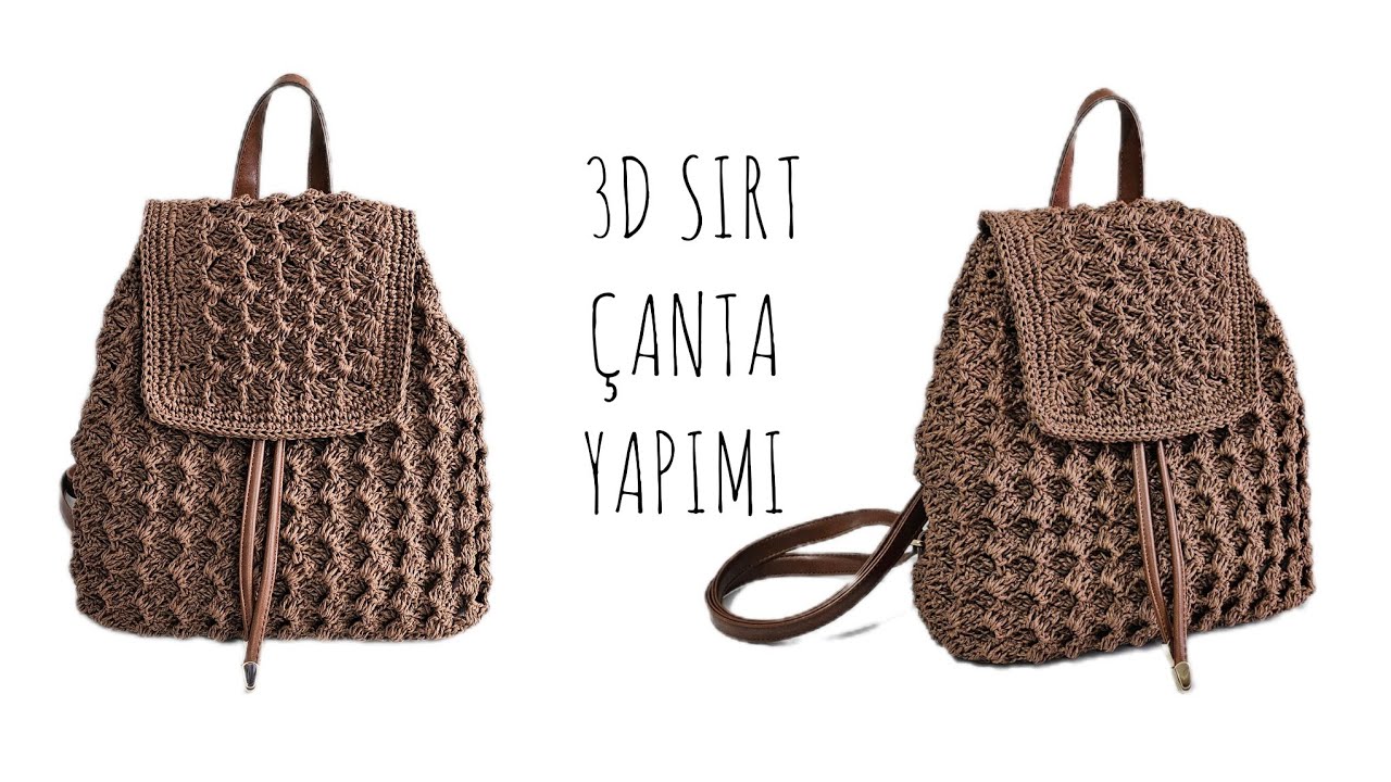 KAĞIT İPTEN 3D MODEL SIRT ÇANTA YAPIMI🧶