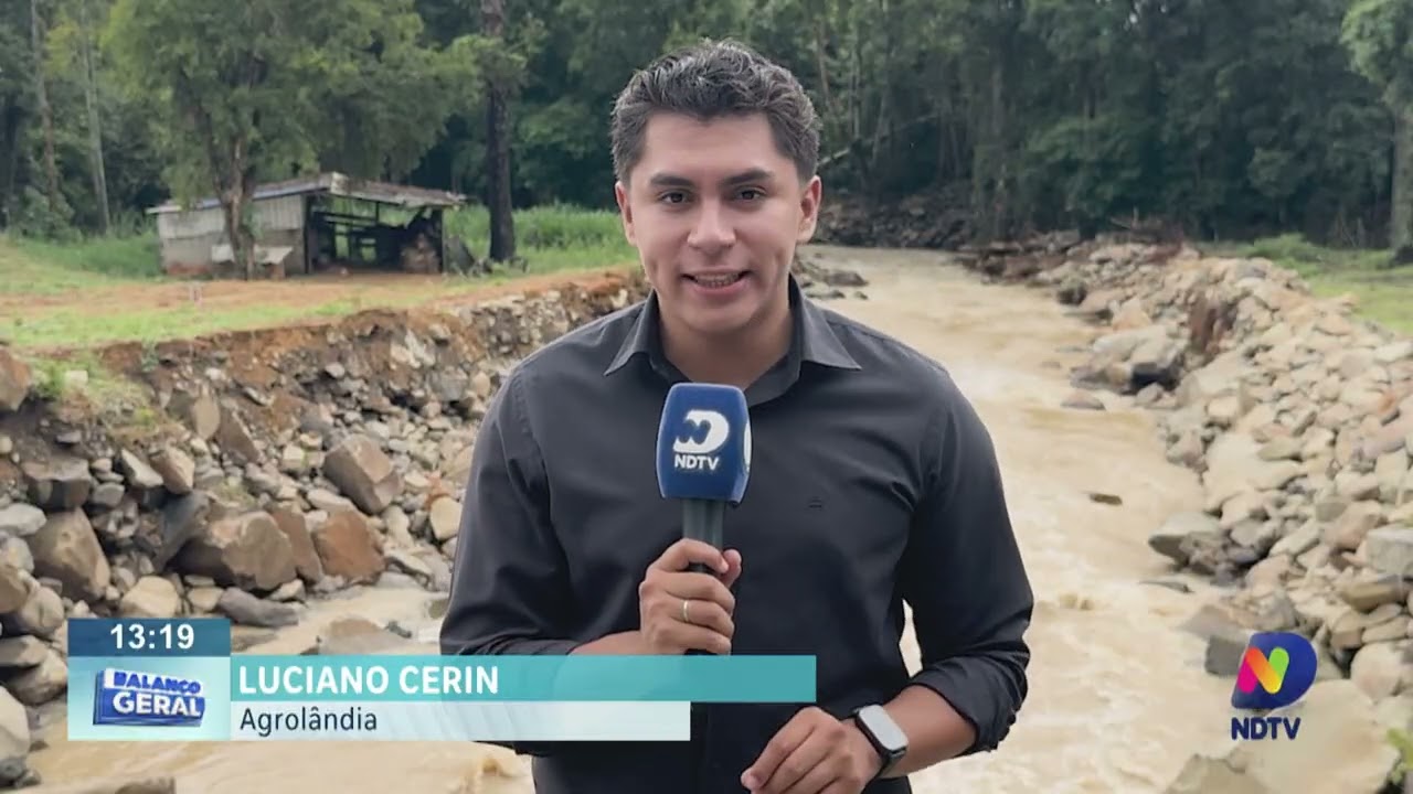 Agrol&acirc;ndia enfrentou uma noite de chuva intensa com enxurradas e alagamentos