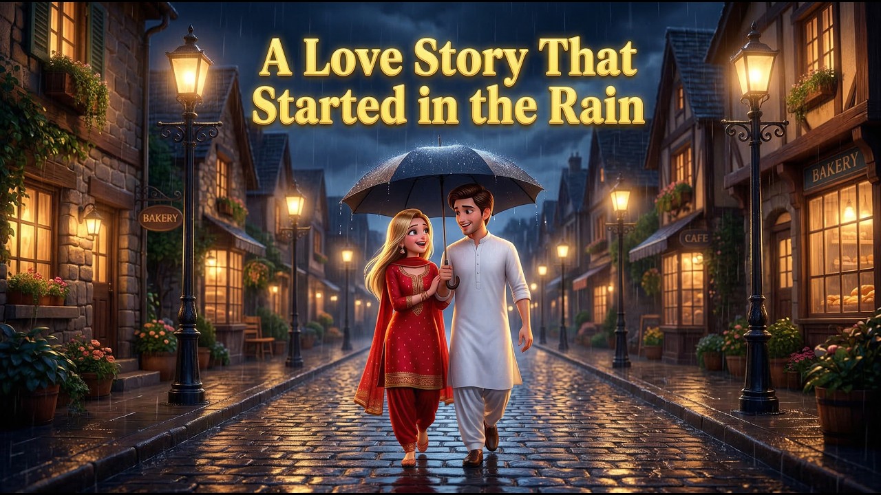A Love Story That Started in Rain | Learn English Through Animated Moral Story ❤️