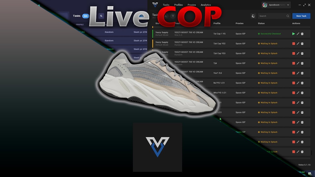 Velox Adidas Yeezy Boost 700 v2 Cream Live Cop Overview
