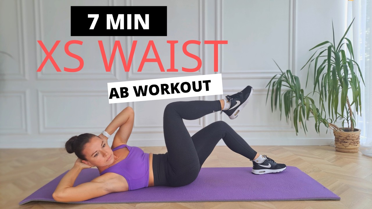 7 MIN BEGINNER XS WAIST WORKOUT - Abs at Home/ No Equipment