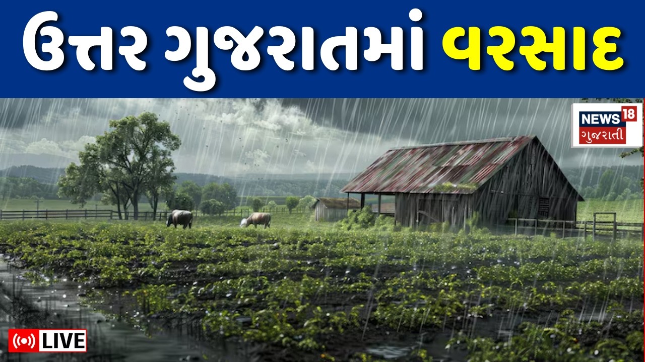 🟠Gujarat Weather Rain LIVE | ઉ. ગુજરાતમાં વરસાદી માહોલ, ખેડૂતો ચિંતામાં | Unseasonal Rain Forecast
