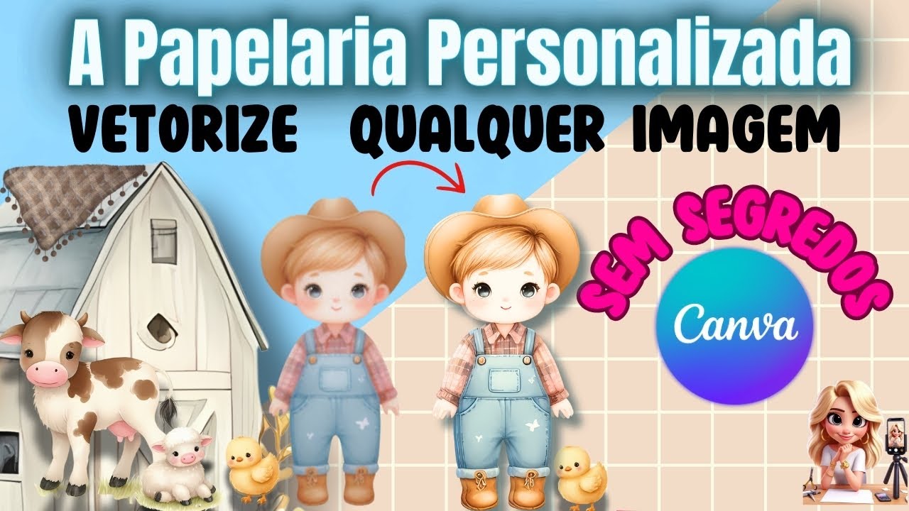 Como fazer papelaria personalizada no canva | Tirando imagens da internet | Vetorizando no canva