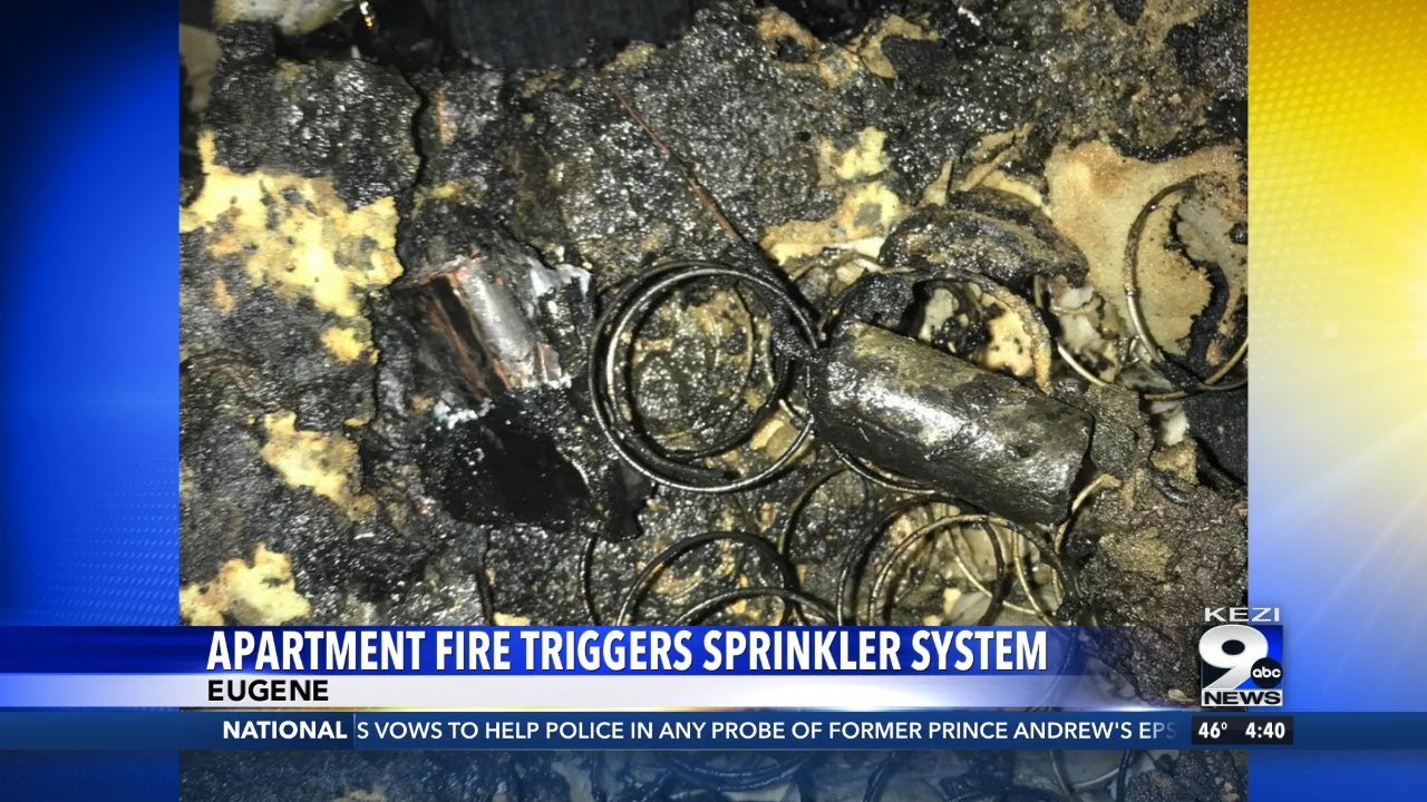 Apartment Fire Triggers Sprinkler System