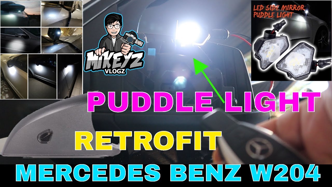 how to install retrofit puddle lights mercedes startup led w204 DIY looks factory fitted AMAZING ❗