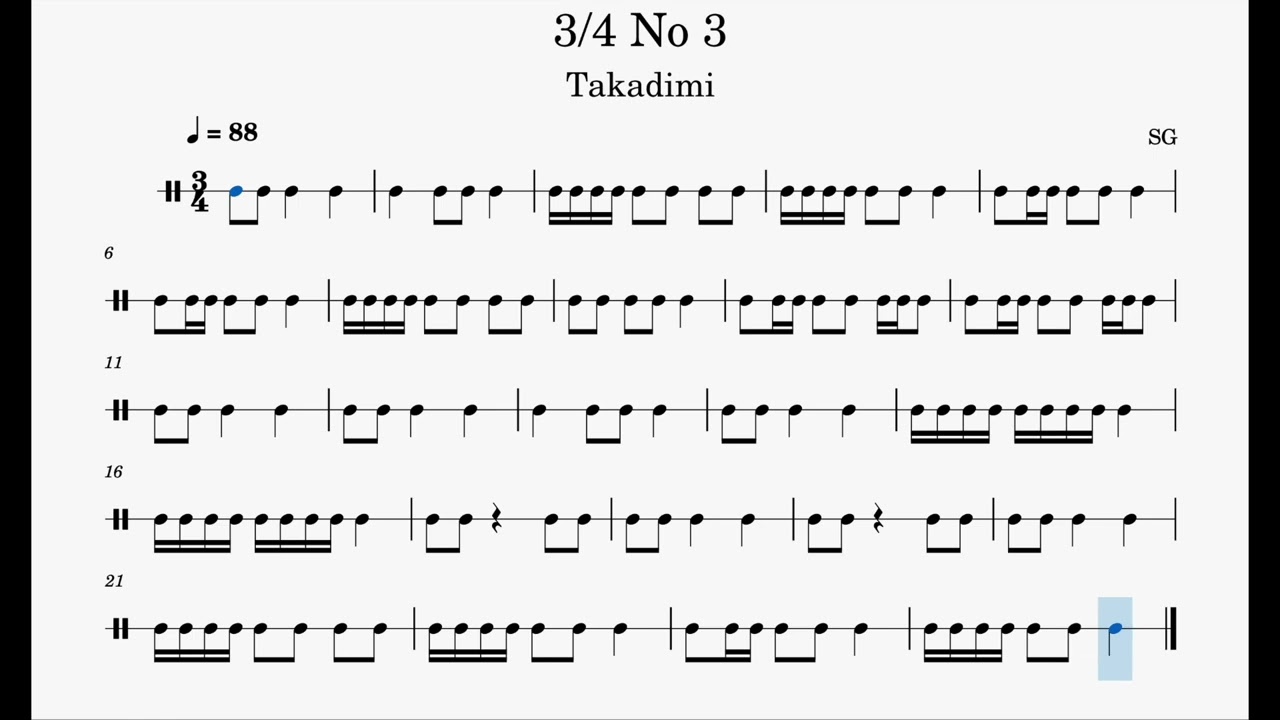 Lectura rítmica Semicorcheas - 3/4 No 3