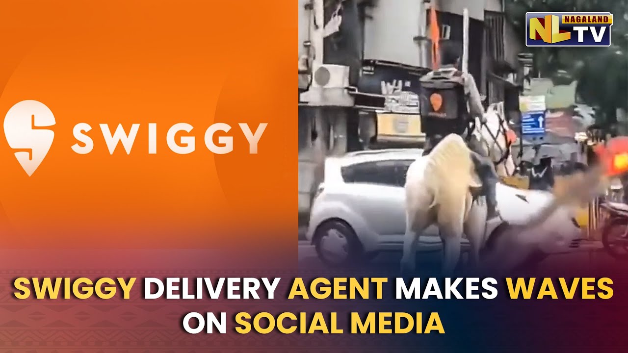 AMID HEAVY RAINFALL IN MUMBAI SWIGGY DELIVERY AGENT DELIVER ORDERS USING HORSE