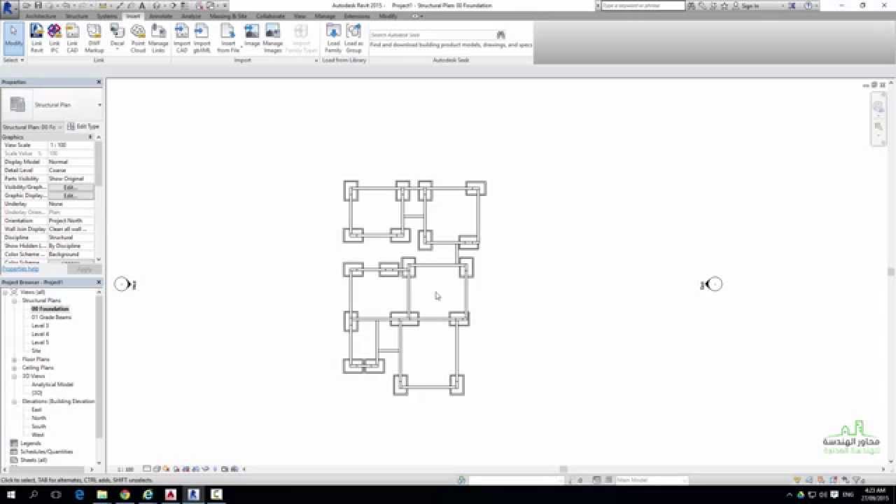 2- الريفيت الإنشائي: شرح تعديل الطوابق واستيراد ملفات الكاد Revit Structure