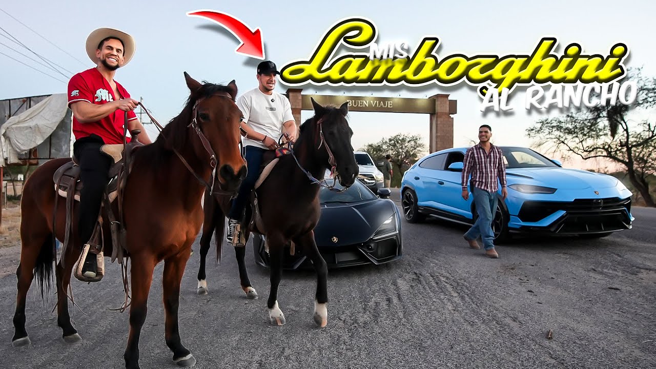 LLEVO LOS LAMBORGHINI AL PUEBLO Y MONTAMOS A CABALLO EN EL RANCHO || ALFREDO VALENZUELA