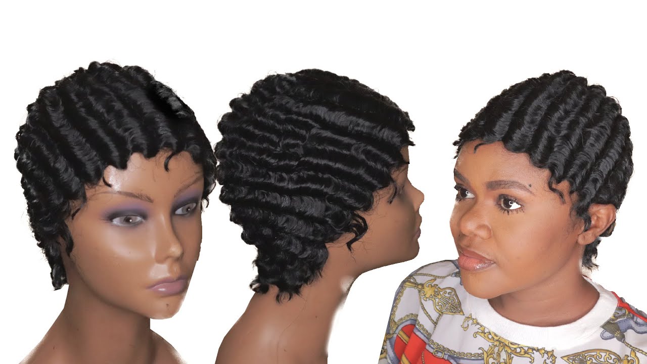 DIY Short Curly Pixie Wig Tutorial - Finger Wave Wig