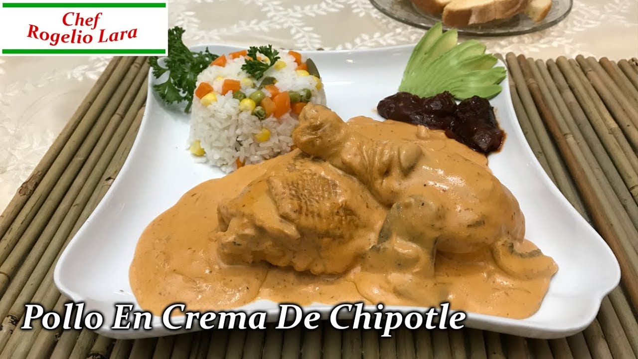 POLLO A LA CREMA DE CHIPOTLE CON CHAMPIÑONES ,DELICIOSA RECETA !