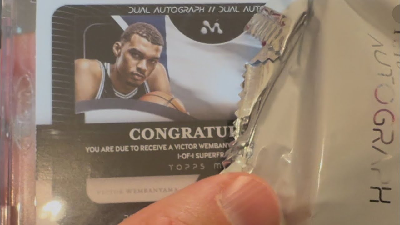 🚨🚨🚨 2023-24 VICTOR WEMBANYAMA 1/1 SUPERFRACTOR DUAL AUTOGRAPH TOPPS MERCURY 🚨🚨🚨 