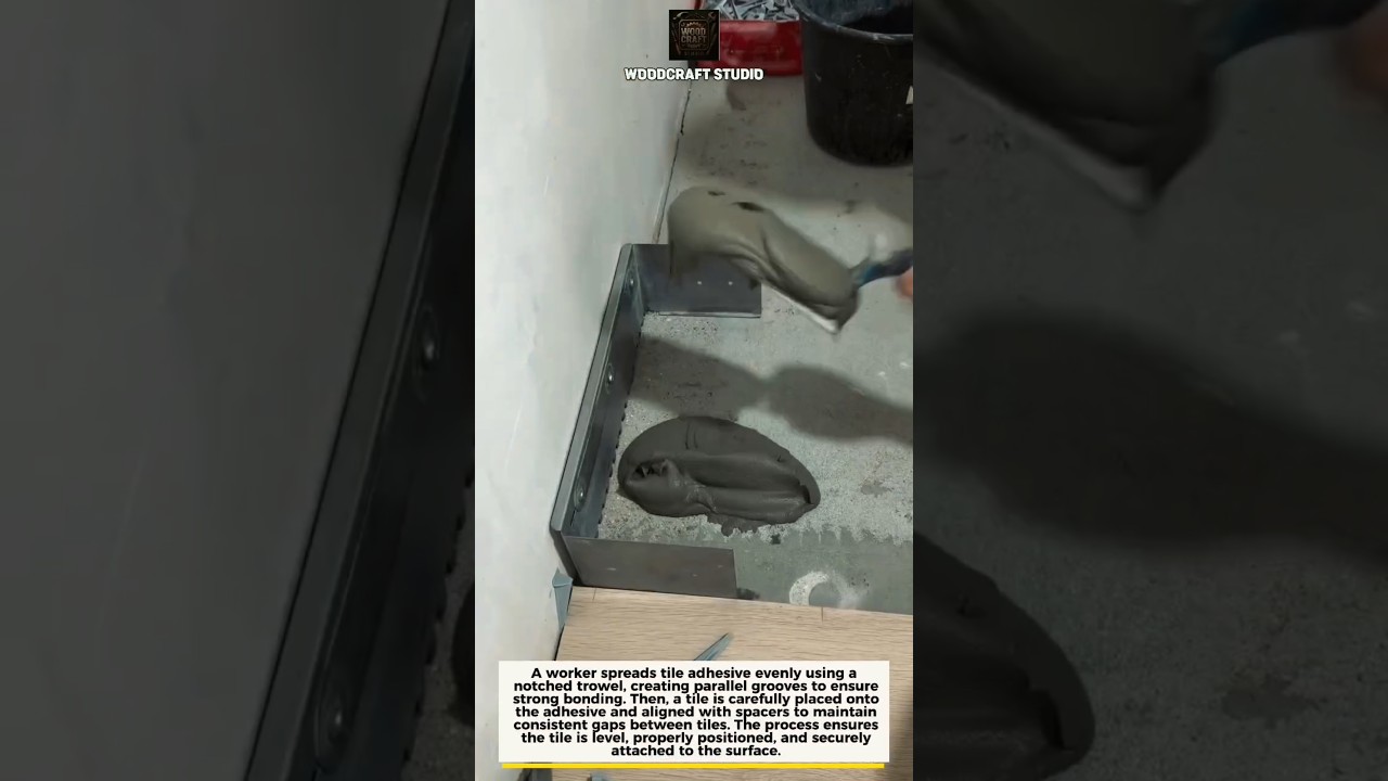 Perfect Tile Installation Technique Using Notched Trowel #tiling #flooring #construction
