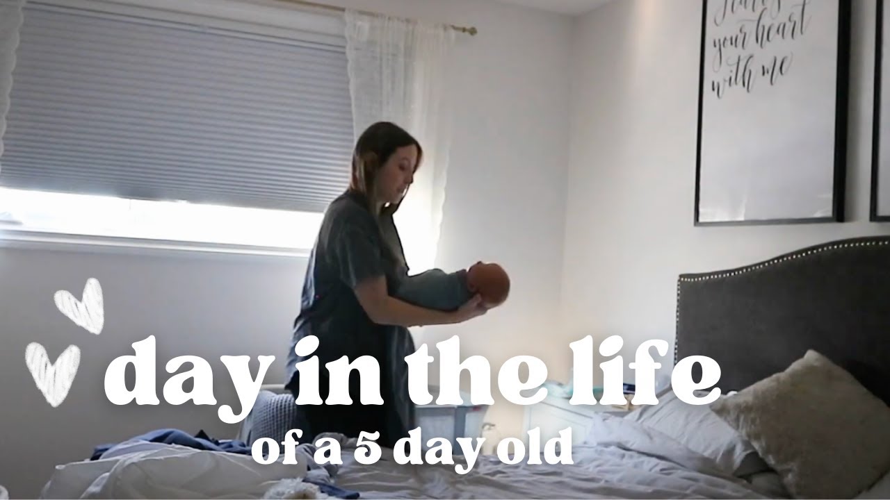 RAW AND REAL DAY WITH A NEWBORN, 5 DAYS OLD | very sleepy baby, crockpot meal, spend the day with us