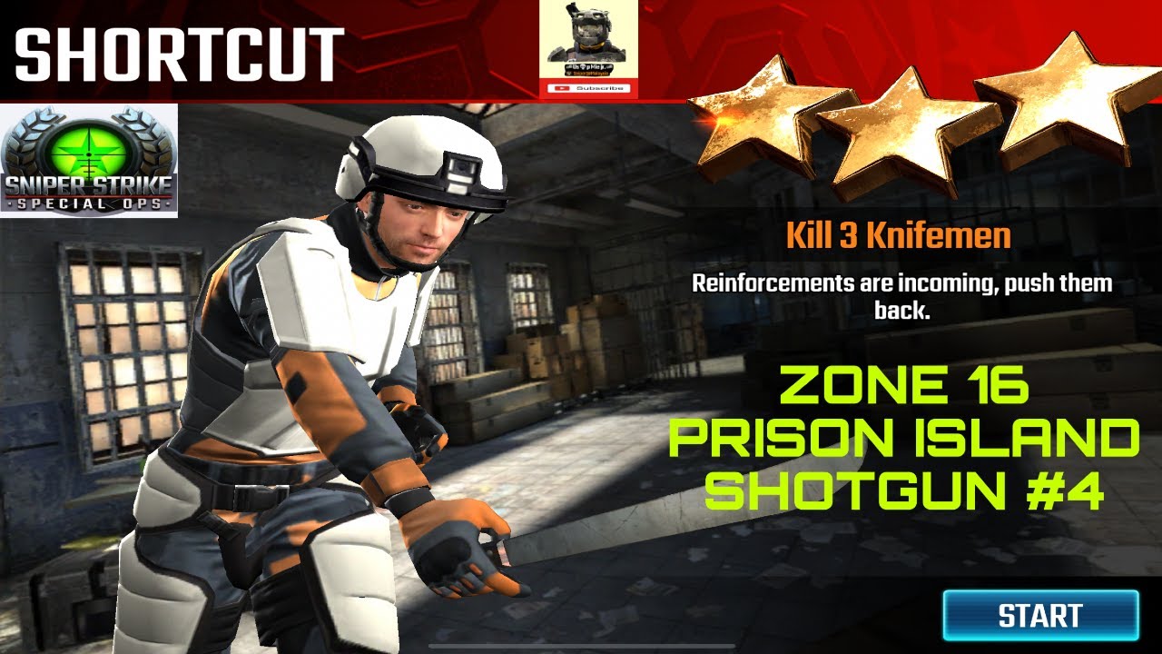 Zone 16 Prison Island Shortcut Shotgun mission #4 sniper strike : special ops ( iOS & Android )
