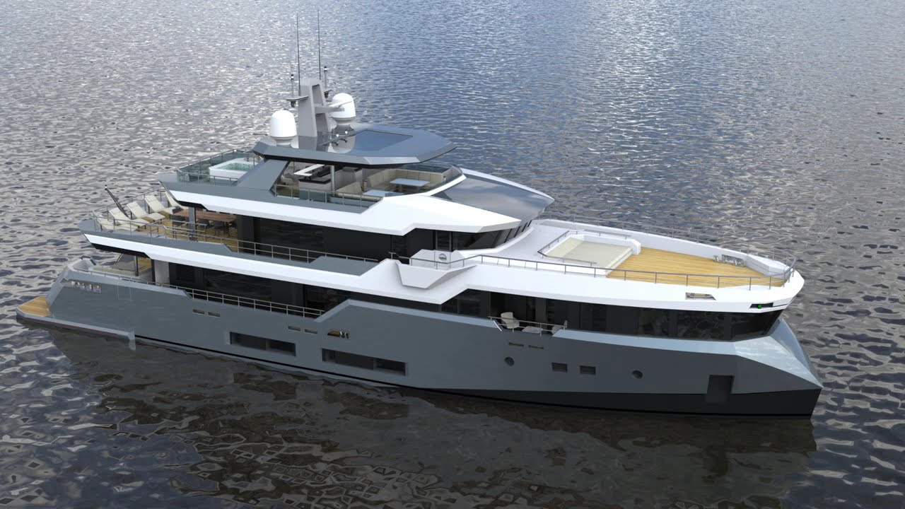 35m. Concept Yacht Animation