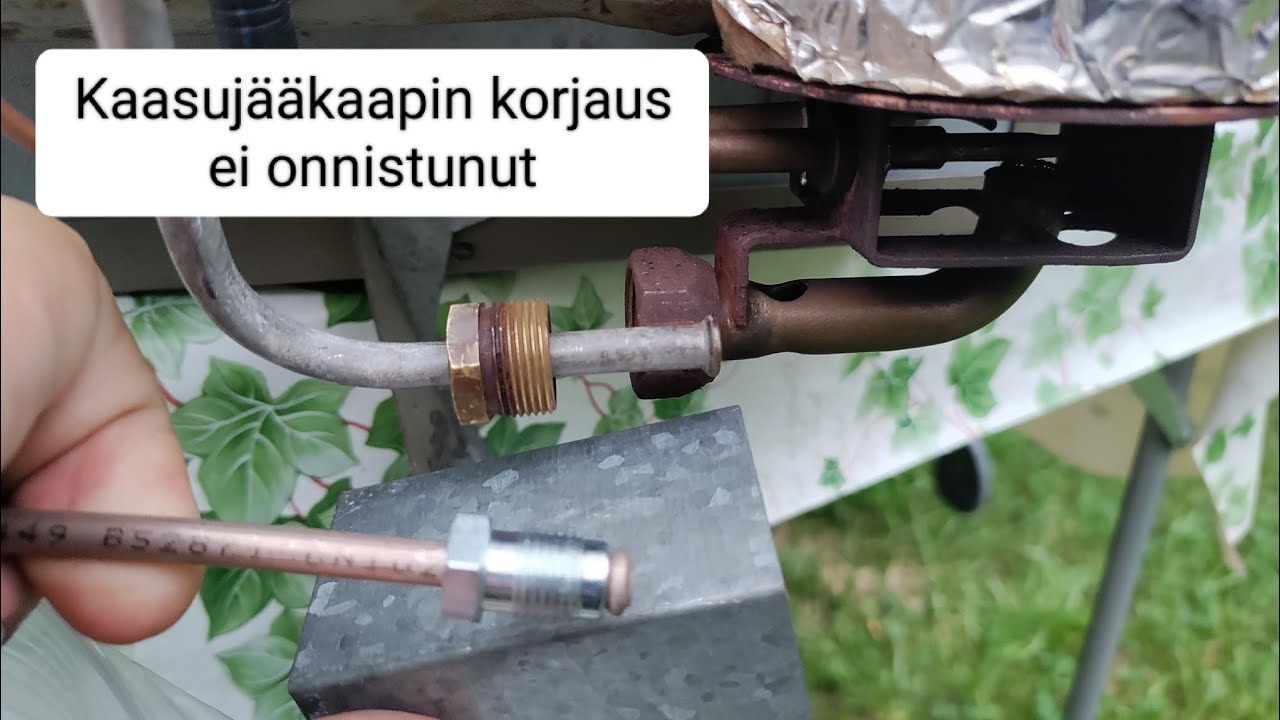 Asuntovaunun kaasujääkaapin korjaus ei onnistunut