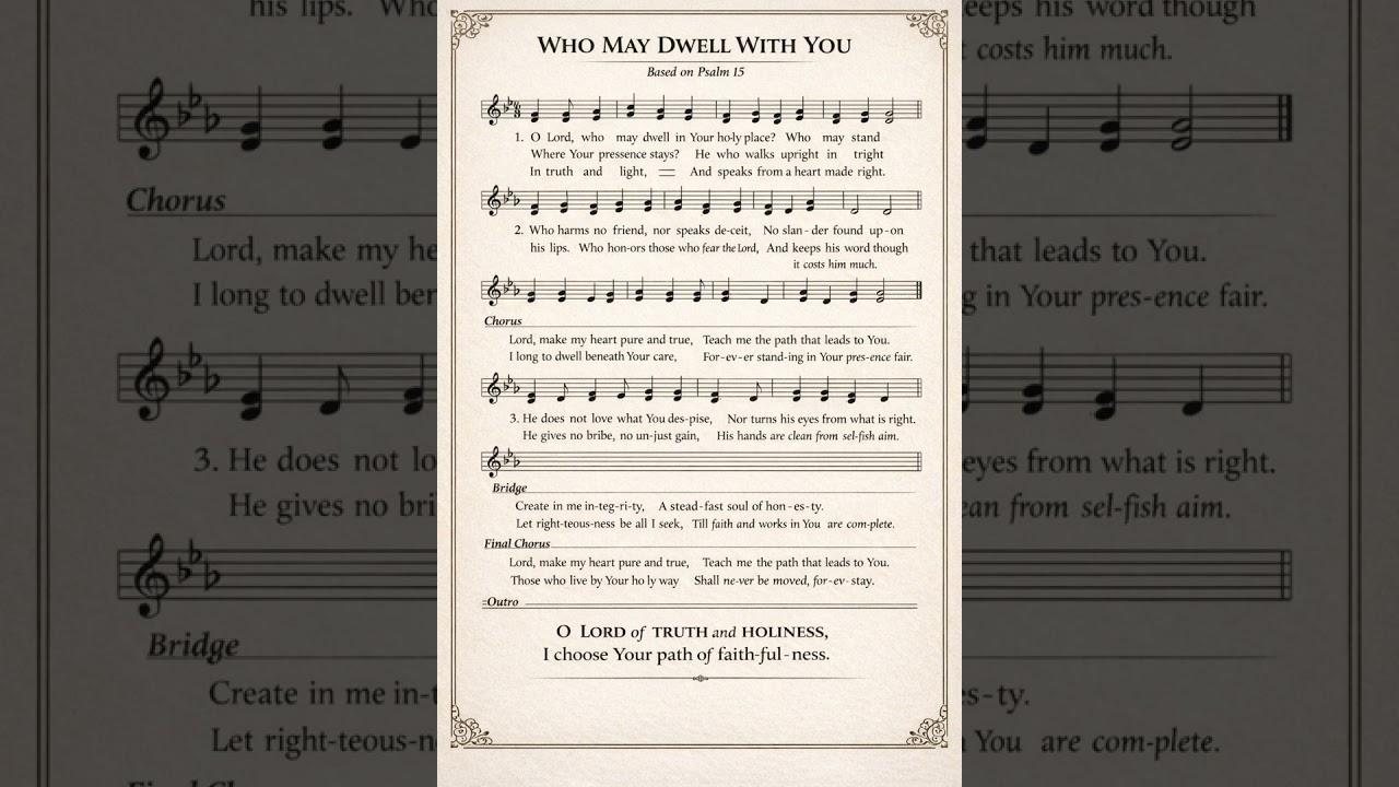 Who May Dwell With you. Based on Psalm 15
