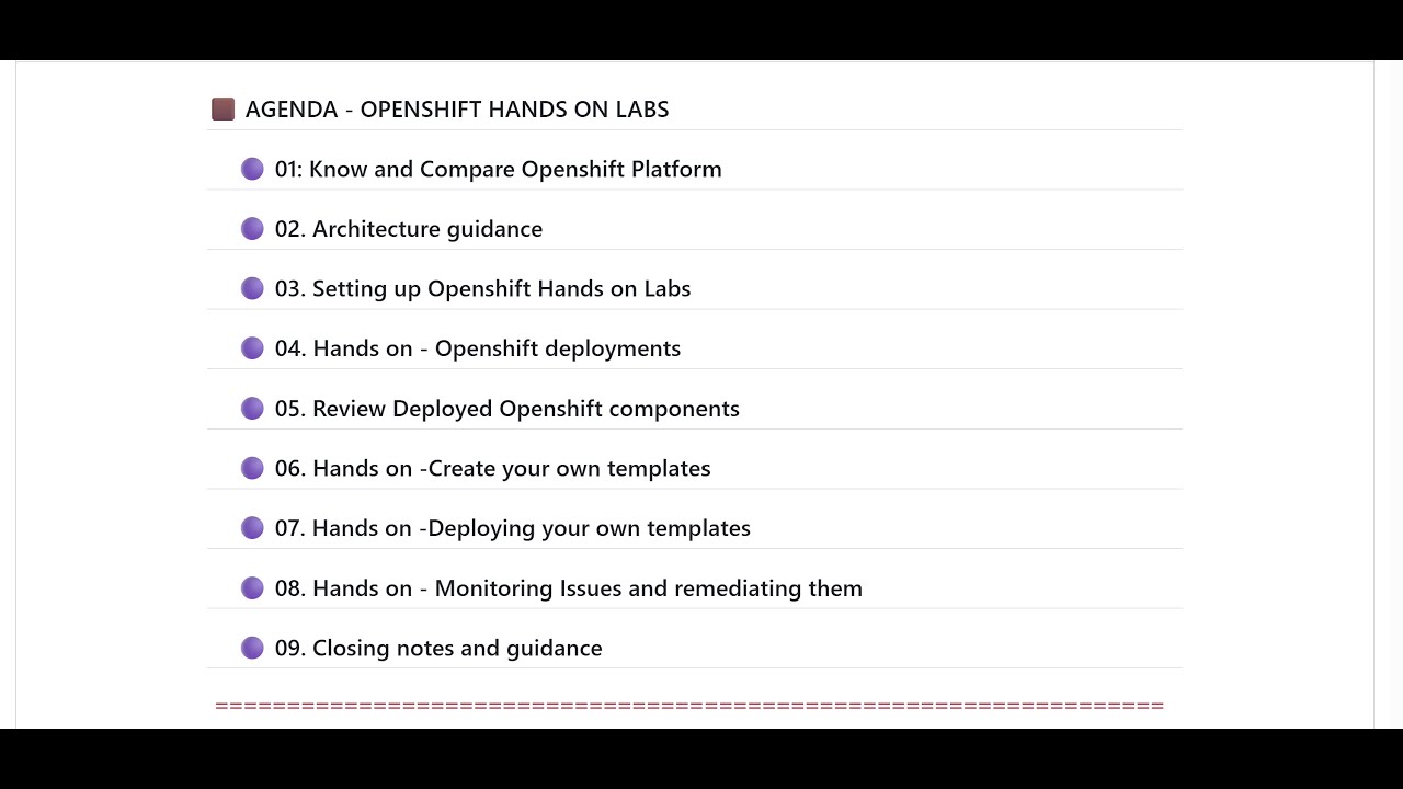 Openshift Hands on Labs