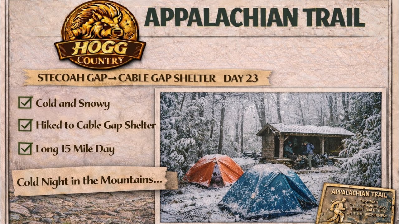 A.T. Day 23 Thru-Hike: Fresh Snow & Time for Spikes | Stecoah Gap to Cable Gap Shelter | HoggCountry