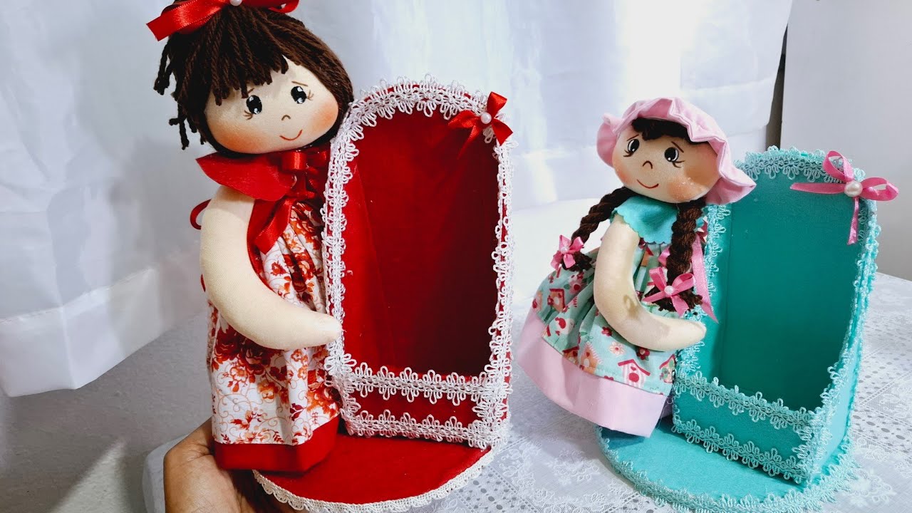 FAÇA DO SEU LIXO UM ARTESANATO DE LUXO - boneca utilitária! recicle essa ideia incrível.