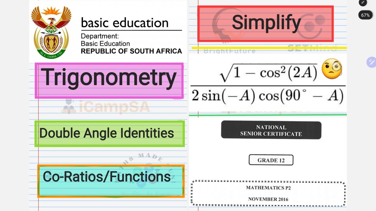 Trigonometry Simplification: Double Angles & Identities | Grade 12 NSC Nov 2016