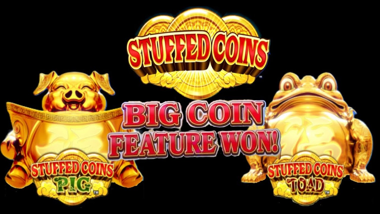 QUEST FOR THE BIG COIN FEATURE STUFFED COINS PIG AND TOAD SLOT MACHINE