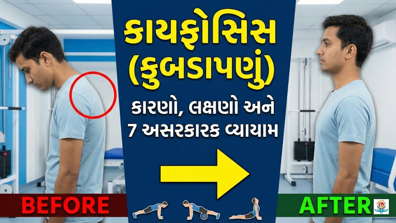 Kyphosis (કુબડાપણું) દૂર કરવાના 7 શ્રેષ્ઠ વ્યાયામ | Fix Hunchback Posture