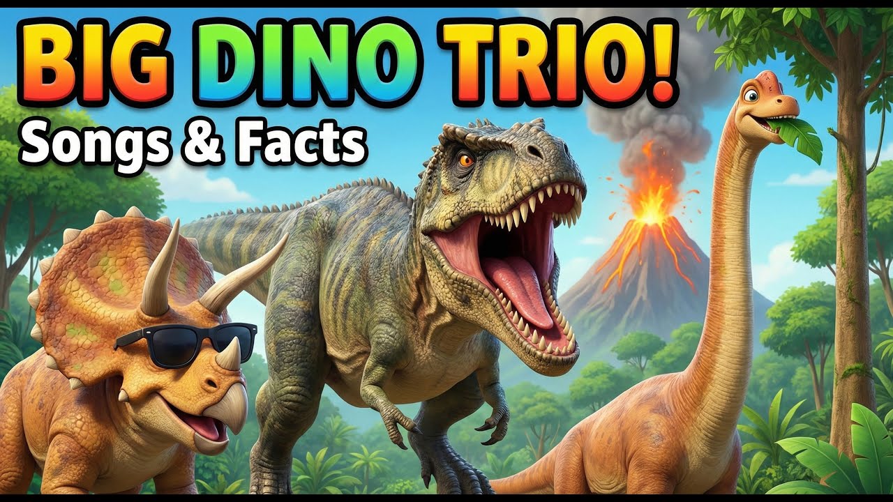 🦕 Giganotosaurus, Triceratops & Brachiosaurus! The Ultimate Dinosaur Songs for Kids | Learning Video