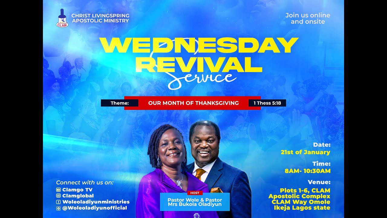 CLAM - Wednesday Revival Service - 21st January 2026